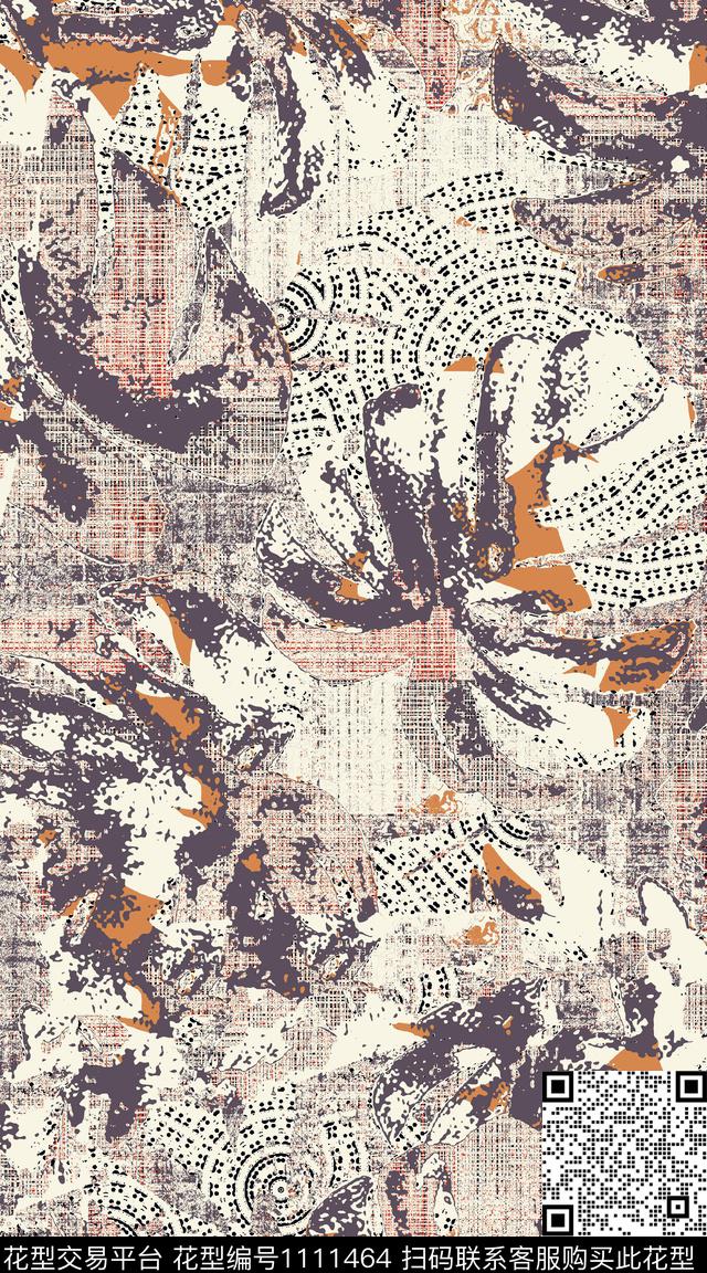 数码华亿平台大牌风抽象数码印花华亿平台下载（图片编号: 1111464） - 瓦栏（Walan）