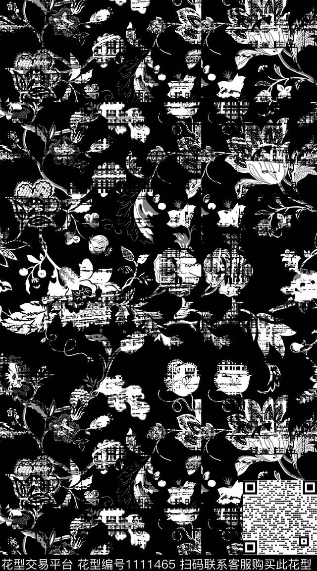 黑白华亿平台数码华亿平台大牌风数码印花华亿平台下载（图片编号: 1111465） - 瓦栏（Walan）