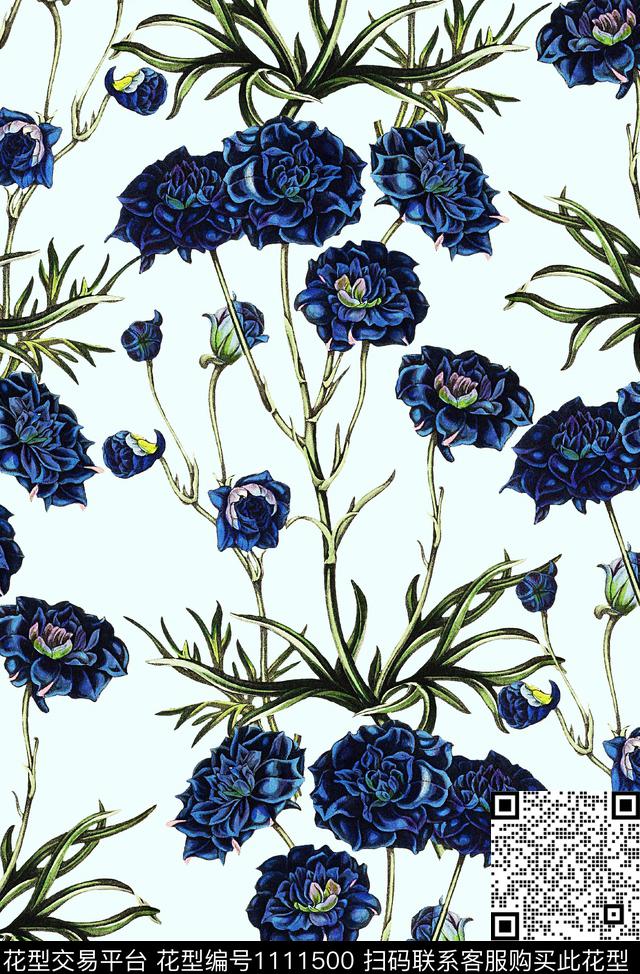 水彩花卉花卉清爽花卉数码印花华亿平台下载（图片编号: 1111500） - 瓦栏（Walan）