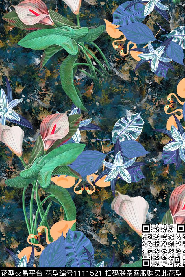 休闲数码华亿平台花卉数码印花华亿平台下载（图片编号: 1111521） - 瓦栏（Walan）