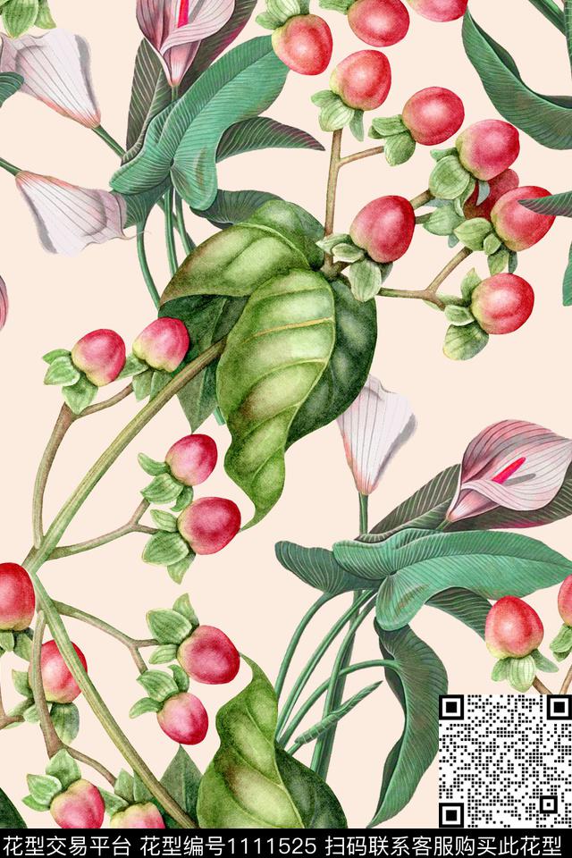 休闲数码华亿平台花卉数码印花华亿平台下载（图片编号: 1111525） - 瓦栏（Walan）