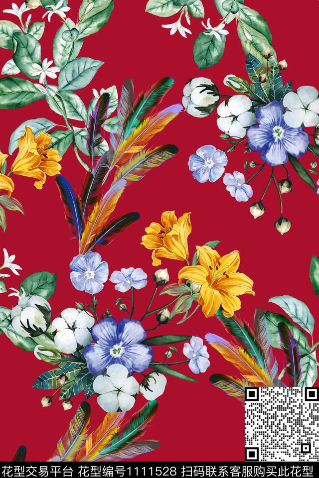 休闲数码华亿平台花卉数码印花华亿平台下载（图片编号: 1111528） - 瓦栏（Walan）