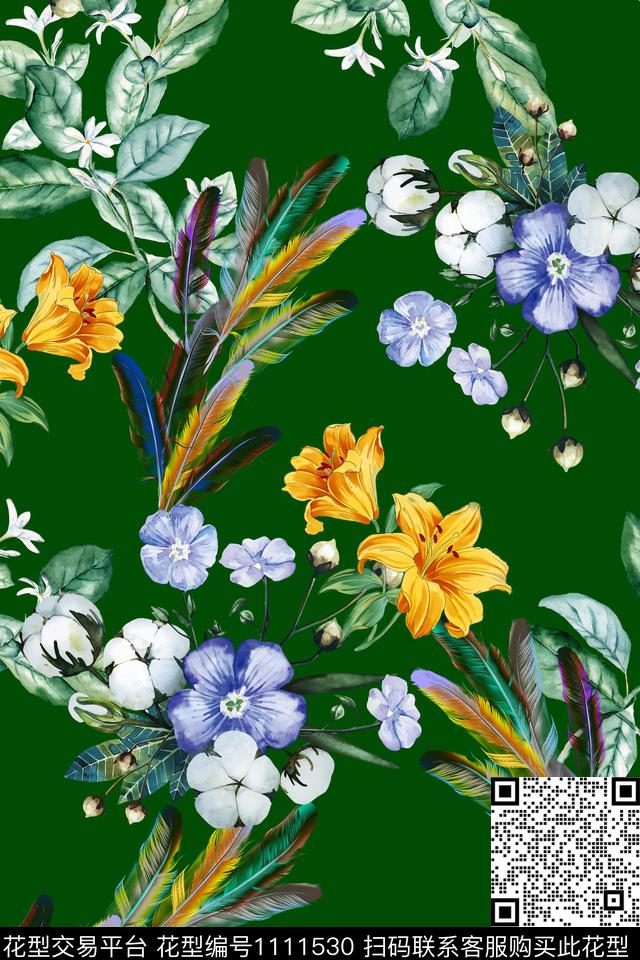 休闲数码华亿平台花卉数码印花华亿平台下载（图片编号: 1111530） - 瓦栏（Walan）