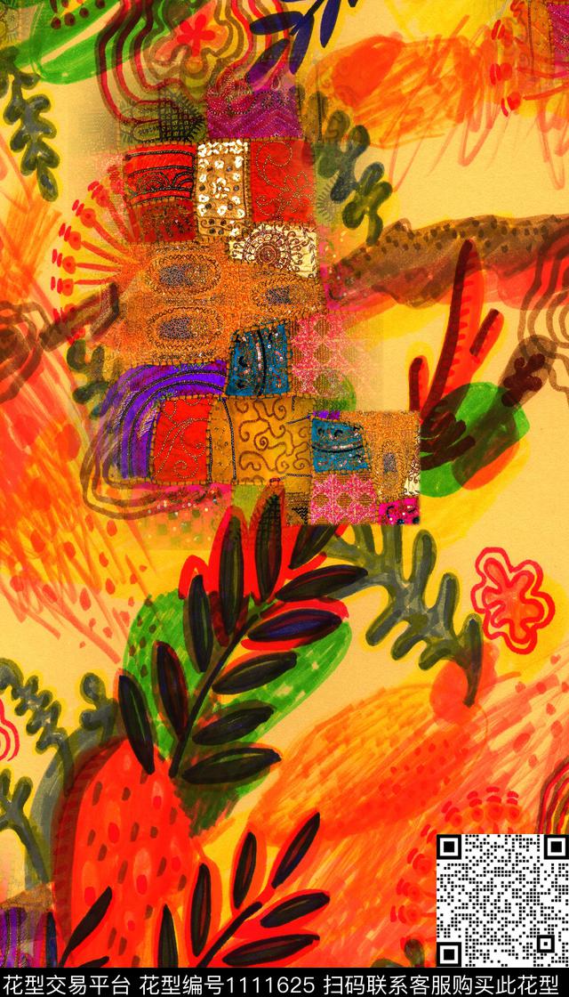 女装花卉卡通数码印花华亿平台下载（图片编号: 1111625） - 瓦栏（Walan）