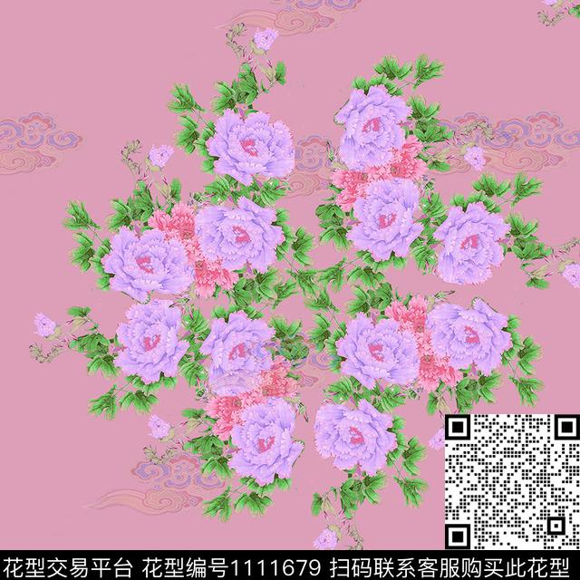 复古古典花纹花卉传统印花华亿平台下载（图片编号: 1111679） - 瓦栏（Walan）