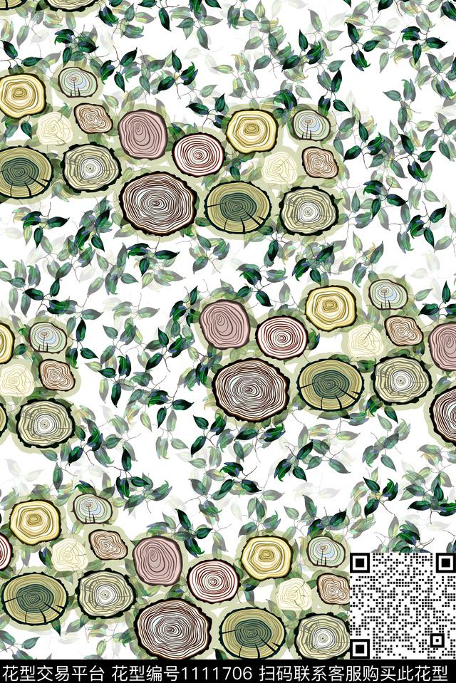 女装小碎花绿植树叶数码印花华亿平台下载（图片编号: 1111706） - 瓦栏（Walan）