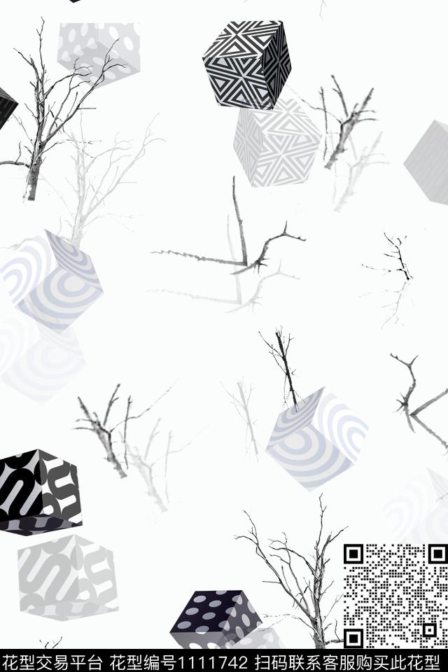 几何植物大牌风传统印花华亿平台下载（图片编号: 1111742） - 瓦栏（Walan）