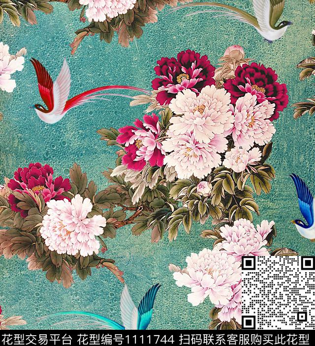 民族花卉数码华亿平台大花数码印花华亿平台下载（图片编号: 1111744） - 瓦栏（Walan）