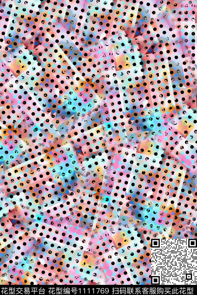 地中海抽象邮票数码印花华亿平台下载（图片编号: 1111769） - 瓦栏（Walan）