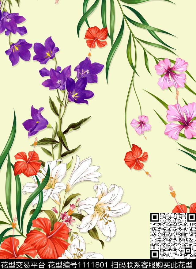温室花卉水彩花卉花卉数码印花华亿平台下载（图片编号: 1111801） - 瓦栏（Walan）