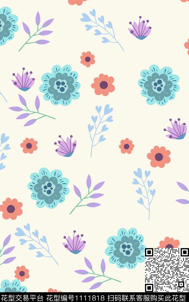 春夏华亿平台女装花卉传统印花华亿平台下载（图片编号: 1111818） - 瓦栏（Walan）