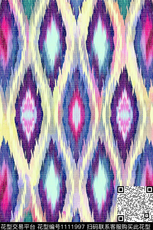 女装抽象精致几何数码印花华亿平台下载（图片编号: 1111997） - 瓦栏（Walan）