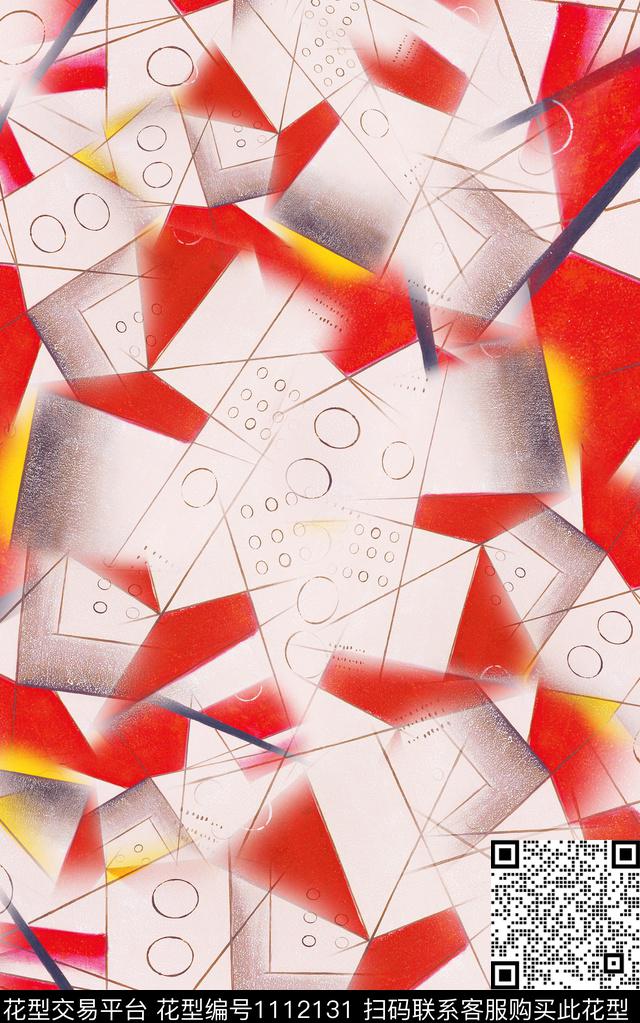 笔触肌理抽象数码印花华亿平台下载（图片编号: 1112131） - 瓦栏（Walan）