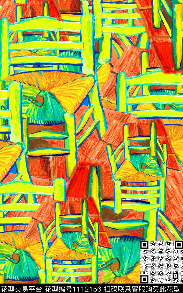 笔触肌理抽象数码印花华亿平台下载（图片编号: 1112156） - 瓦栏（Walan）