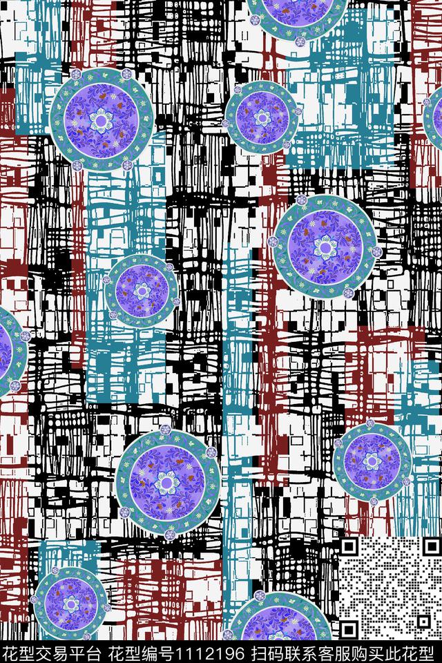 民族风复古盘子数码印花华亿平台下载（图片编号: 1112196） - 瓦栏（Walan）