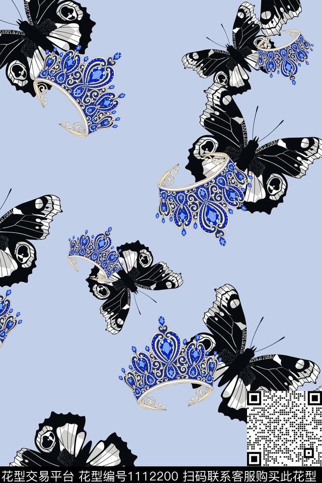 大牌风蝴蝶珠宝宝石数码印花华亿平台下载（图片编号: 1112200） - 瓦栏（Walan）