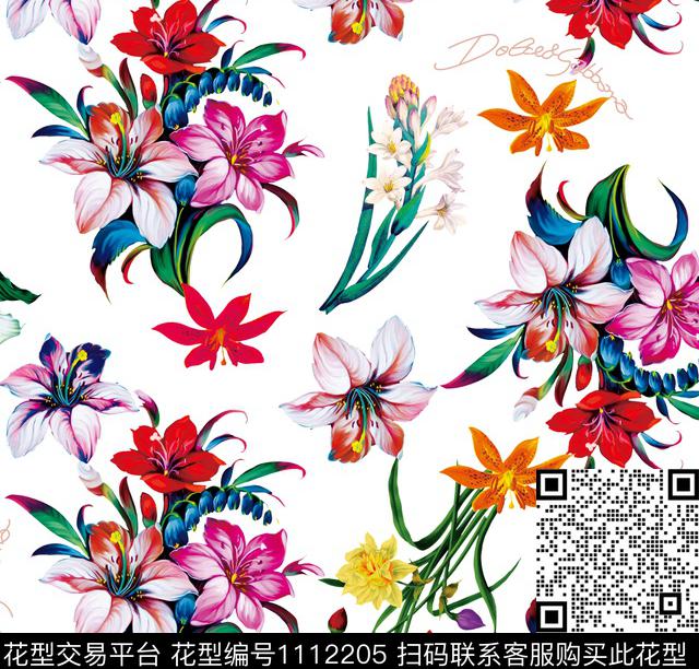 小碎花兰花女装数码印花华亿平台下载（图片编号: 1112205） - 瓦栏（Walan）