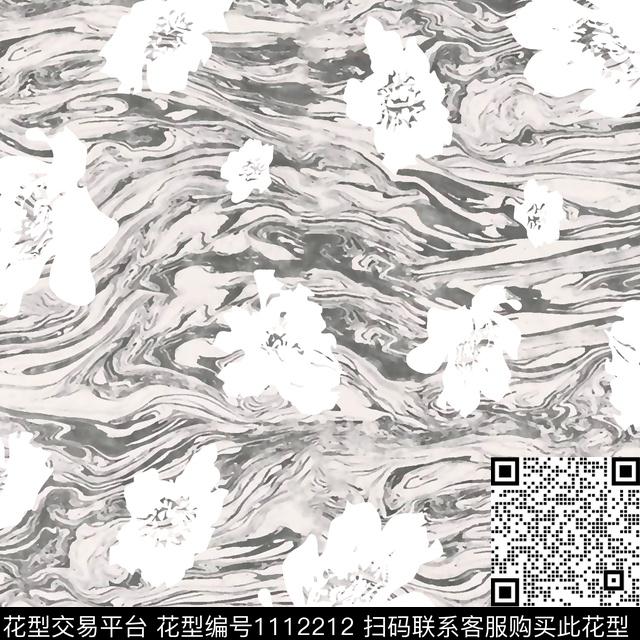 抽象花卉花卉复古数码印花华亿平台下载（图片编号: 1112212） - 瓦栏（Walan）