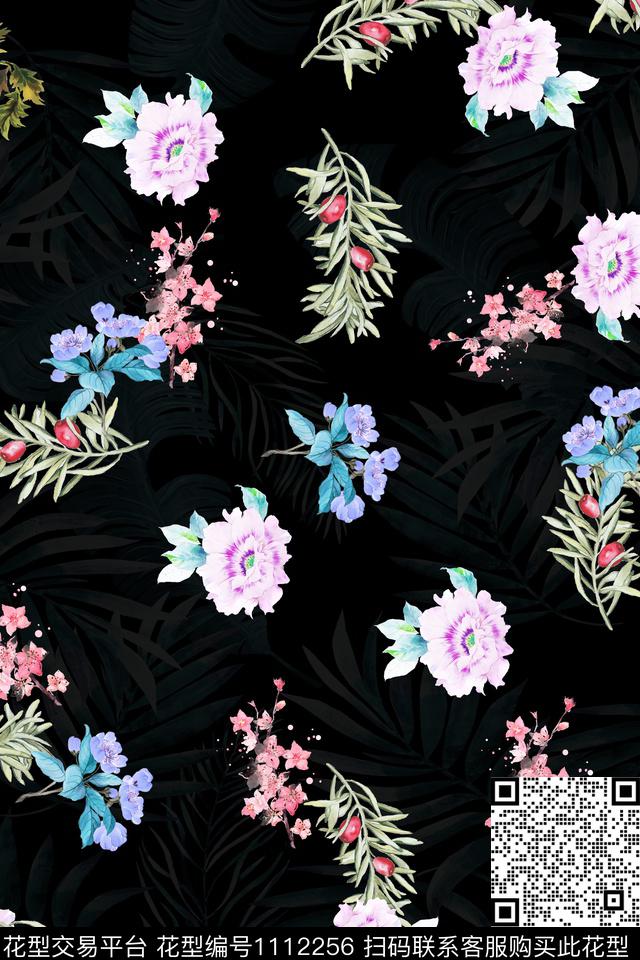 数码华亿平台满版散花花卉数码印花华亿平台下载（图片编号: 1112256） - 瓦栏（Walan）