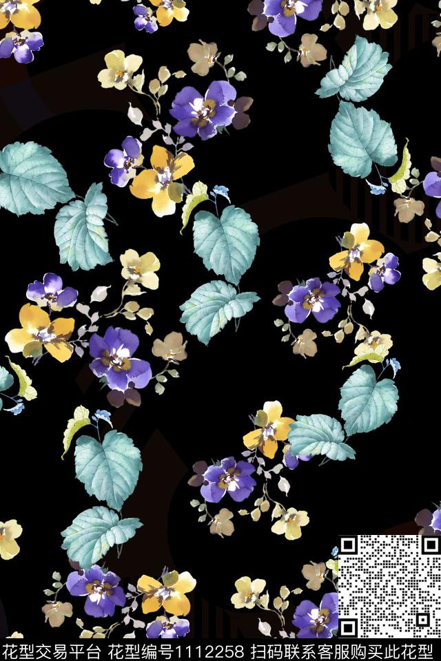 数码华亿平台满版散花花卉数码印花华亿平台下载（图片编号: 1112258） - 瓦栏（Walan）