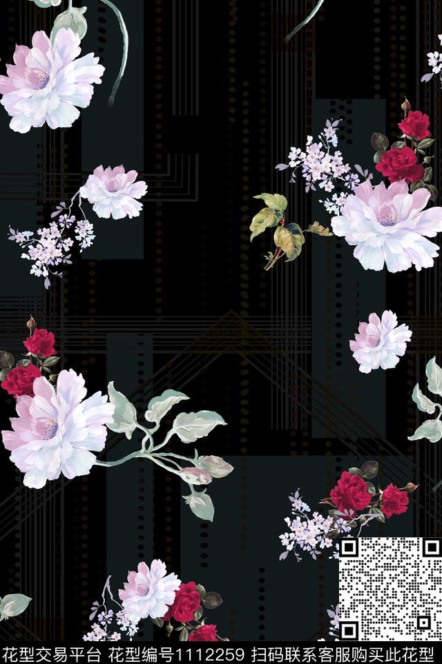 数码华亿平台满版散花花卉数码印花华亿平台下载（图片编号: 1112259） - 瓦栏（Walan）