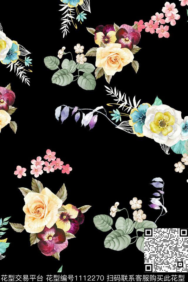 小碎花数码华亿平台满版散花数码印花华亿平台下载（图片编号: 1112270） - 瓦栏（Walan）