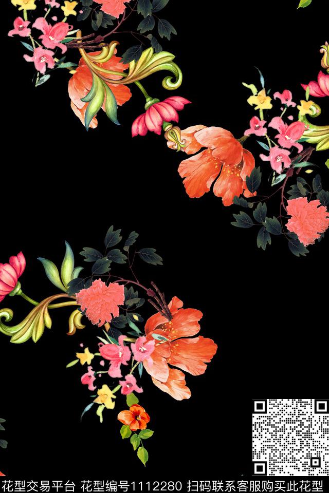 手绘花卉小碎花数码华亿平台数码印花华亿平台下载（图片编号: 1112280） - 瓦栏（Walan）