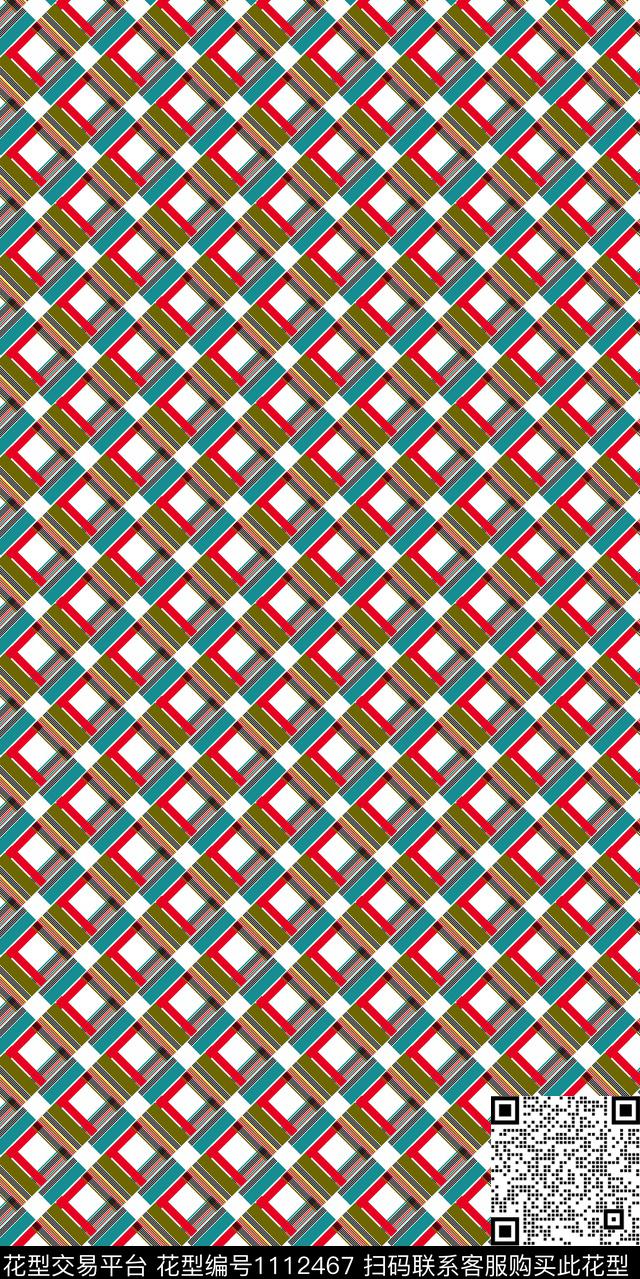 洋阳---几何正方形的变化丝绸真丝传统印花华亿平台下载（图片编号: 1112467） - 瓦栏（Walan）