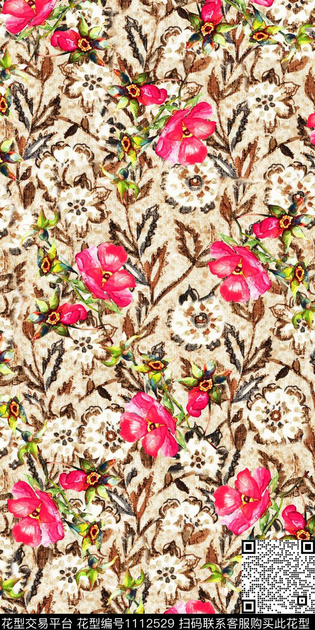 数码华亿平台大牌风民族风数码印花华亿平台下载（图片编号: 1112529） - 瓦栏（Walan）