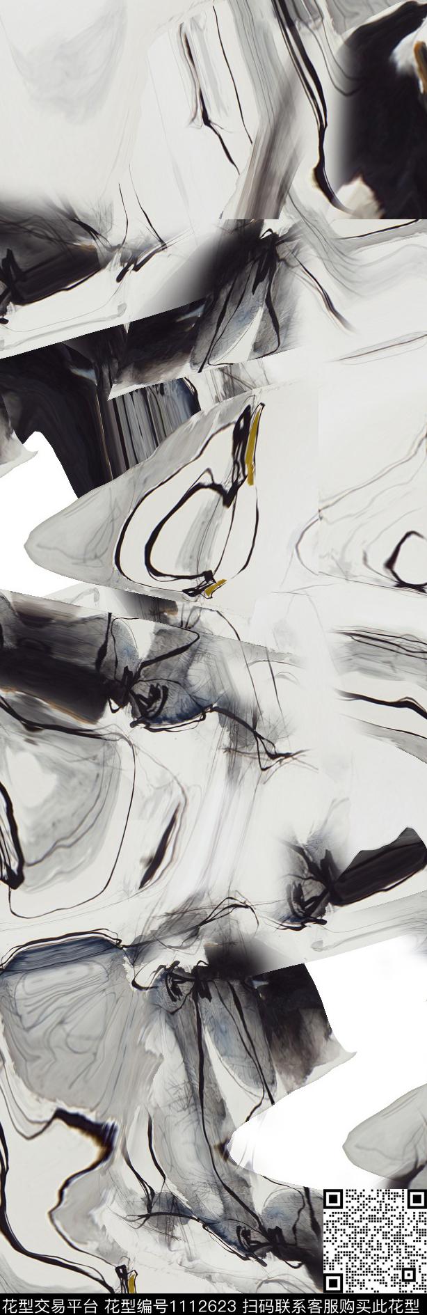 简约抽象数码印花华亿平台下载（图片编号: 1112623） - 瓦栏（Walan）