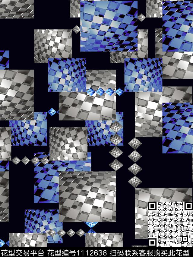 女装几何印花几何几何数码印花华亿平台下载（图片编号: 1112636） - 瓦栏（Walan）