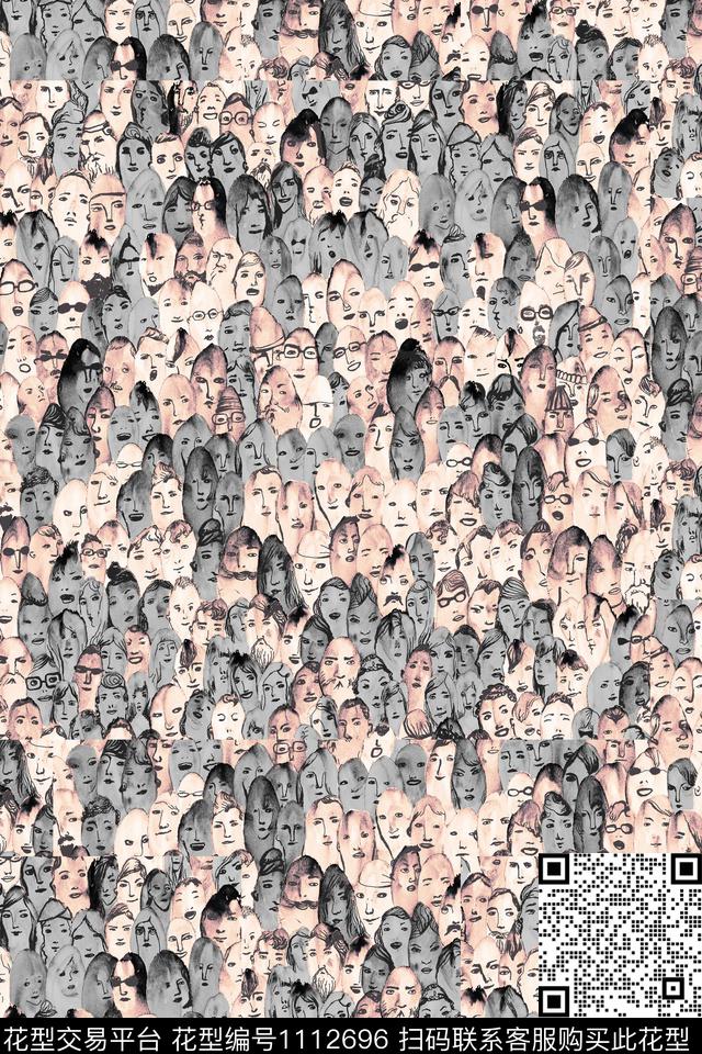 卡通美国混合拼接数码印花华亿平台下载（图片编号: 1112696） - 瓦栏（Walan）