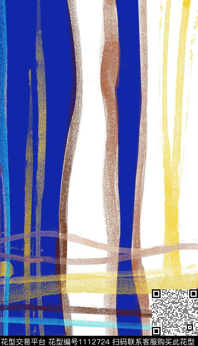 笔触肌理线条数码印花华亿平台下载（图片编号: 1112724） - 瓦栏（Walan）