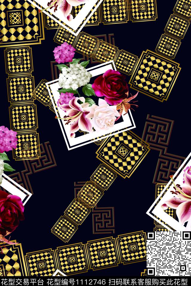 宫廷风欧美欧洲数码印花华亿平台下载（图片编号: 1112746） - 瓦栏（Walan）