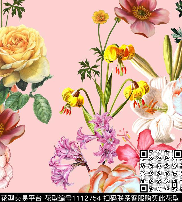 温室花卉水彩花卉花卉数码印花华亿平台下载（图片编号: 1112754） - 瓦栏（Walan）