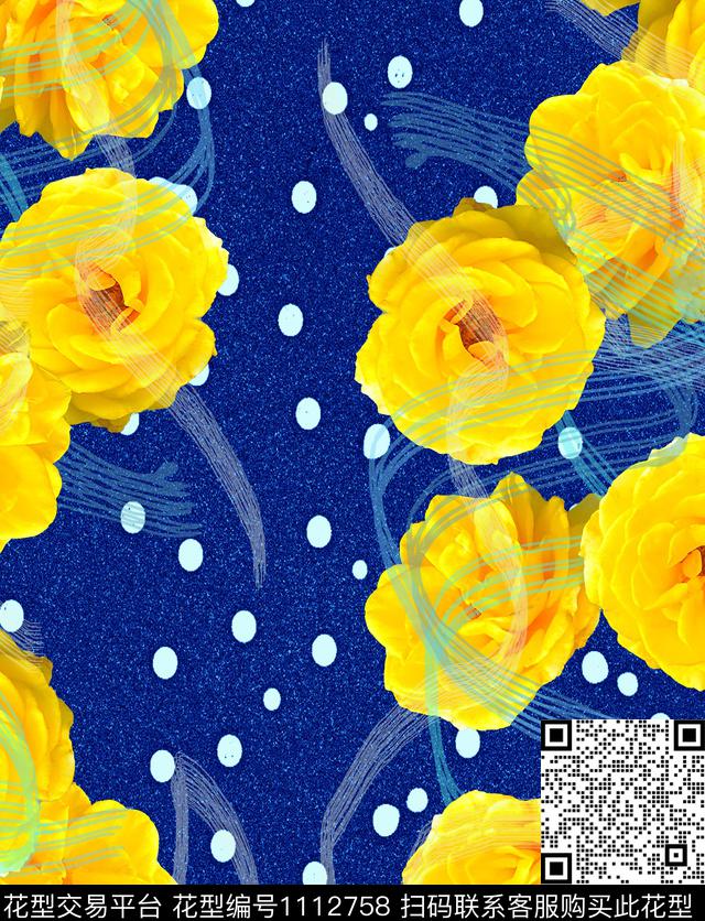 抽象混合拼接创意数码印花华亿平台下载（图片编号: 1112758） - 瓦栏（Walan）