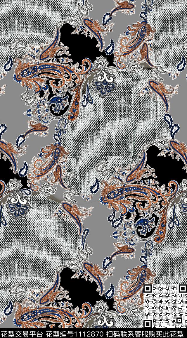 民族风数码华亿平台佩斯利数码印花华亿平台下载（图片编号: 1112870） - 瓦栏（Walan）