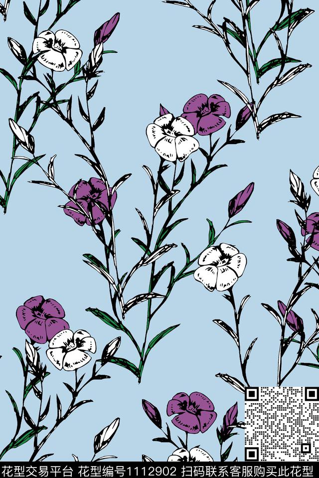 小碎花花卉草木花传统印花华亿平台下载（图片编号: 1112902） - 瓦栏（Walan）