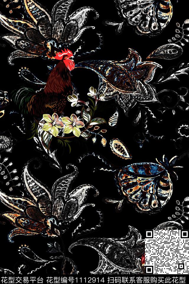 男装趣味动物数码印花华亿平台下载（图片编号: 1112914） - 瓦栏（Walan）