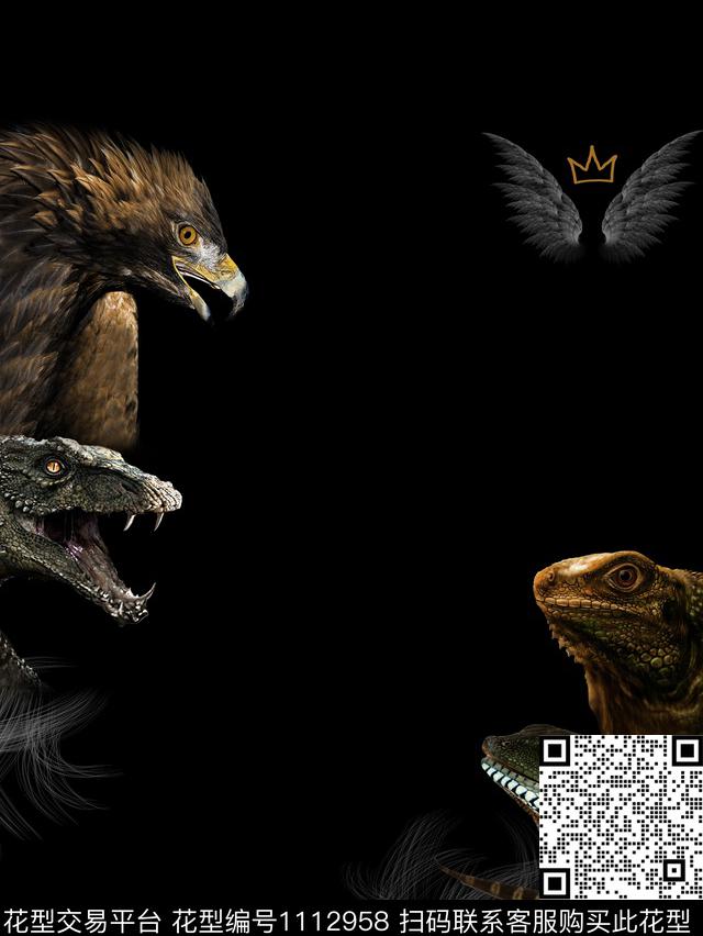 蜥蜴男T老鹰数码印花华亿平台下载（图片编号: 1112958） - 瓦栏（Walan）