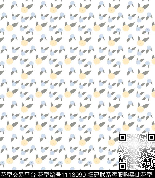 小清新小碎花女装数码印花华亿平台下载（图片编号: 1113090） - 瓦栏（Walan）
