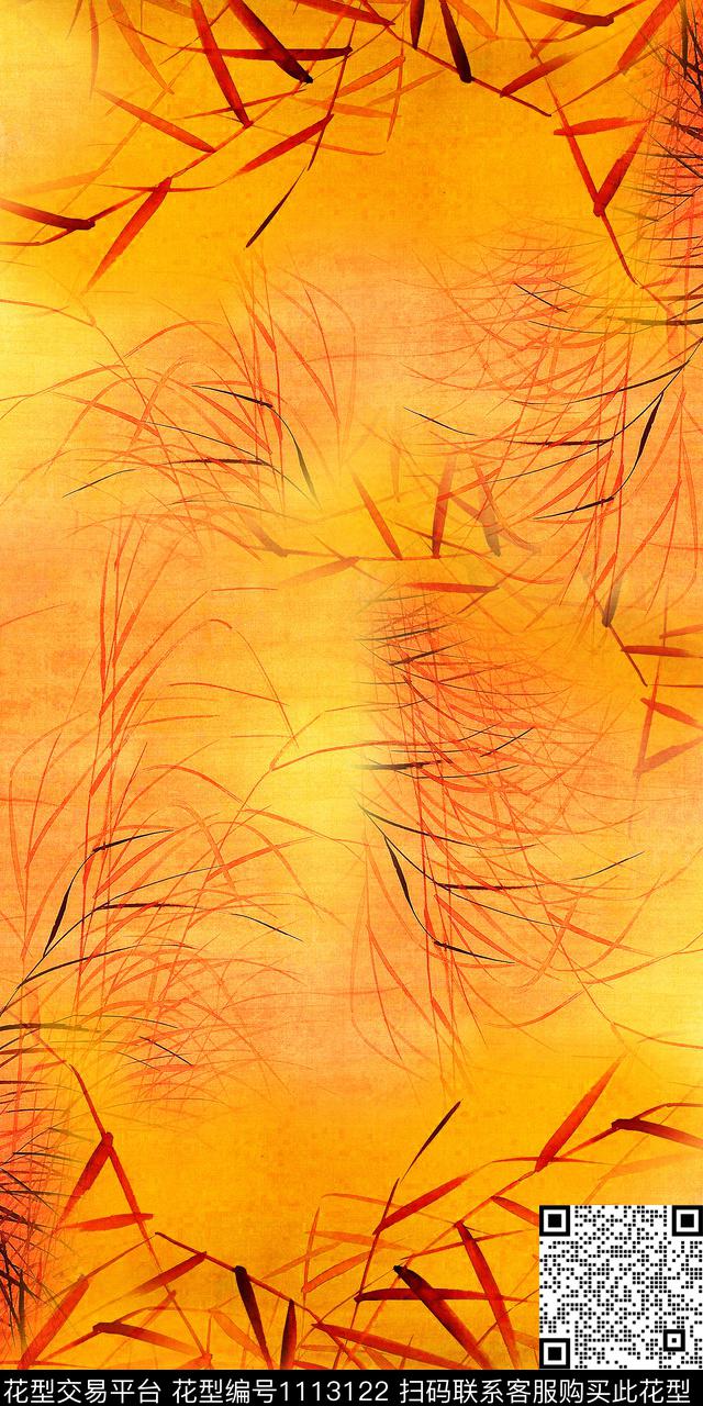 抽象水墨风中国风数码印花华亿平台下载（图片编号: 1113122） - 瓦栏（Walan）