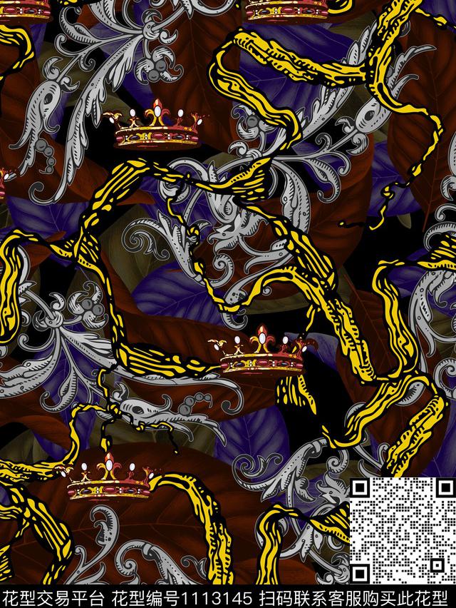 宫廷风大牌风复古数码印花华亿平台下载（图片编号: 1113145） - 瓦栏（Walan）