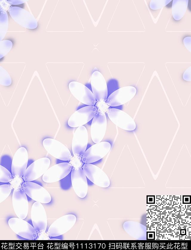 抽象混合拼接花卉数码印花华亿平台下载（图片编号: 1113170） - 瓦栏（Walan）