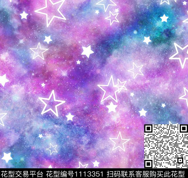 星空五角星少女数码印花华亿平台下载（图片编号: 1113351） - 瓦栏（Walan）