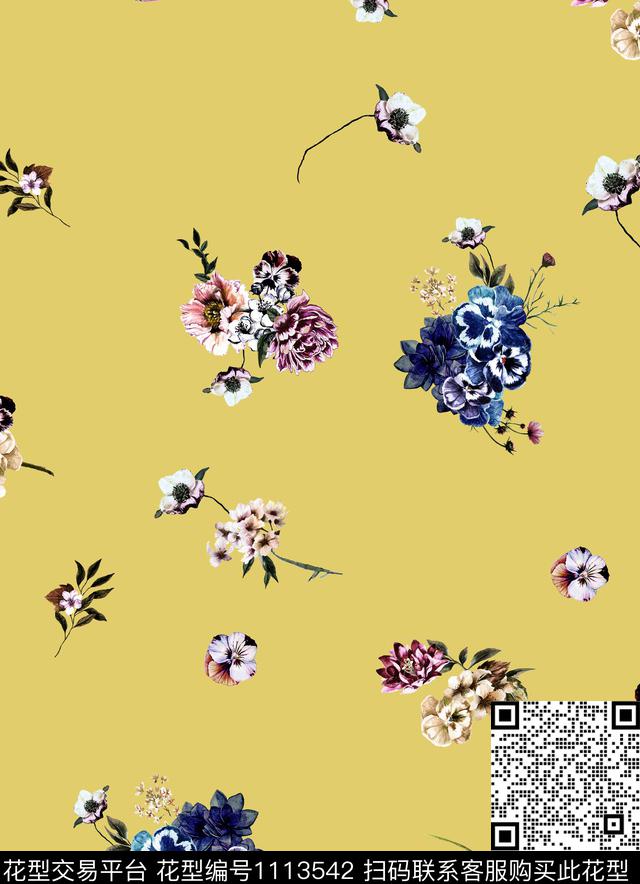 淑女花卉小碎花数码印花华亿平台下载（图片编号: 1113542） - 瓦栏（Walan）