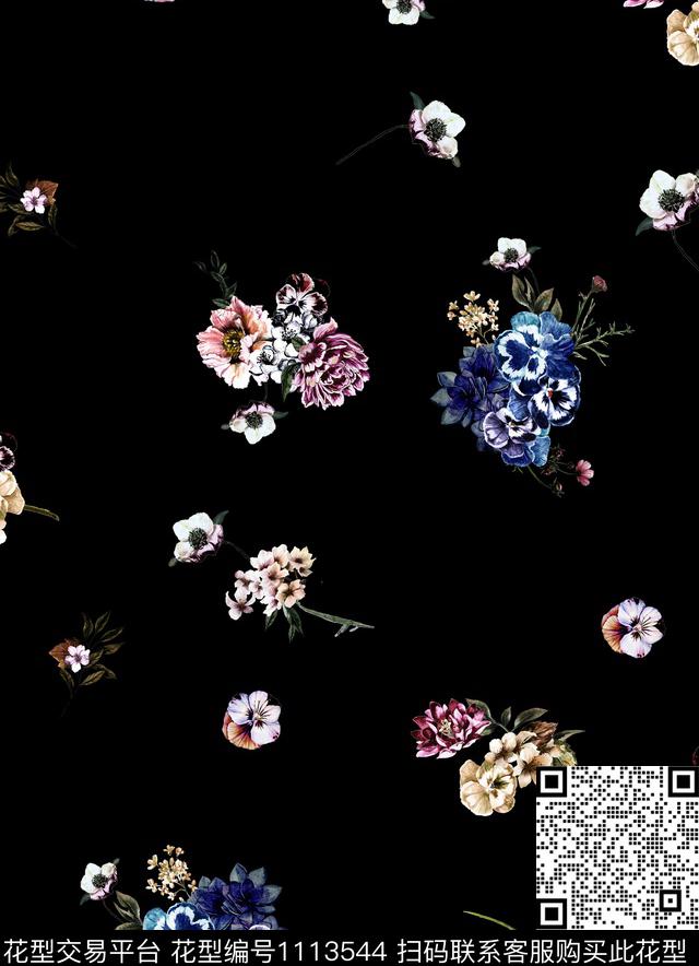 淑女花卉小碎花数码印花华亿平台下载（图片编号: 1113544） - 瓦栏（Walan）