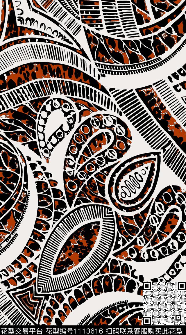 数码华亿平台几何大牌风数码印花华亿平台下载（图片编号: 1113616） - 瓦栏（Walan）