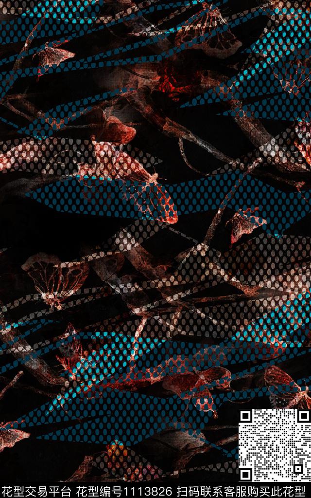 几何男装波点数码印花华亿平台下载（图片编号: 1113826） - 瓦栏（Walan）