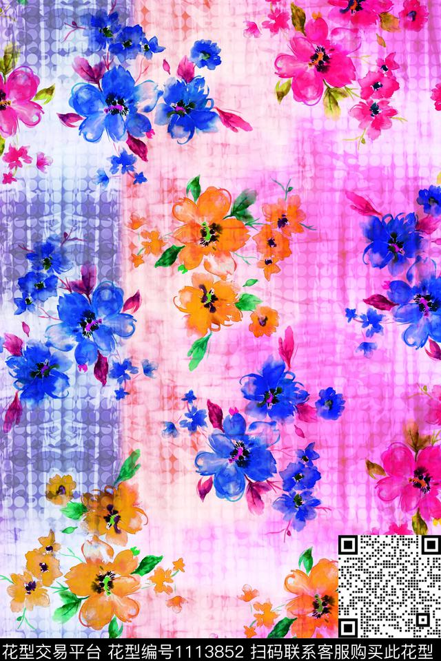 抽象花卉科技光感数码印花华亿平台下载（图片编号: 1113852） - 瓦栏（Walan）